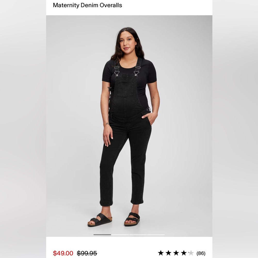 Old Navy Black Denim Overalls Slim Fit